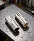 Premium 5-Pack 5/8 Inch Threaded Mig Gas Nozzles For Lincoln Welders 350 Amp Copper Torch Parts on metal surface.
