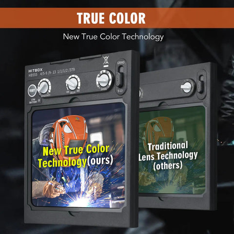 Auto Darkening Welding Helmet With Ultra Large 3.9 By 3.1 Inch True Color View, Four Arc Sensors, Shade 4/5-9/9-13, Touch Control And USB Type C Charging, Heavy Duty Welder Mask For MIG TIG And Stick Welding