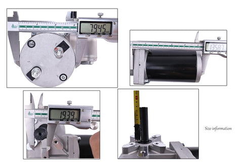 60 To 1 Gear Ratio Dump Truck Roll Tarp Motor 12V 600W Sealed Worm Gear dimensions measured with calipers