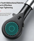 Close-up of 24-tooth Heavy Duty Ratchet Cargo Winch Tensioner Bar with ergonomic handle and alloy steel construction.