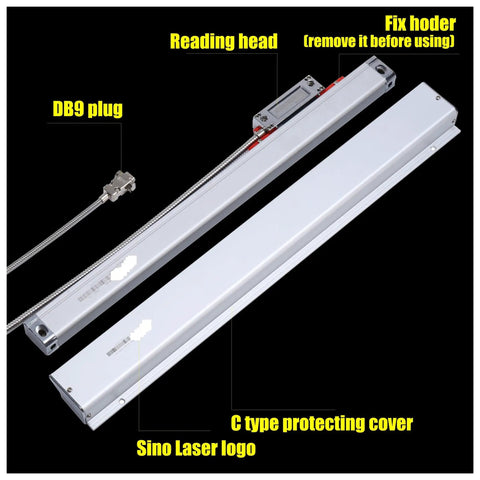 0.001mm Linear Glass Scale KA Series 70 To 420mm Travel With TTL 1um Optical Encoder Sensor Ruler For Grinders Mills Lathes And CNC Machines A Pro Grade Precision Measuring Tool For Accurate Positioning In Industrial Machining, DB9 plug, reading head