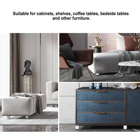 Living room furniture with Beefy Adjustable Square Furniture Legs Set of 4 Aluminum Alloy Cabinet Feet 120mm Oxidized Color.