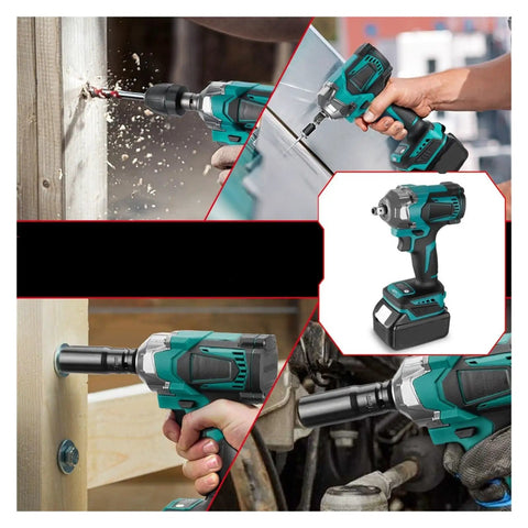 Cordless Brushless Impact Wrench 1/2 Inch High Torque Power Drill Electric Screwdriver Lightweight Portable Tool For Auto Repair And Home DIY Projects Awesome Performance And Long Battery Life