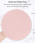 Pink Round Mouse Pad With Slick Ultra Smooth Surface, 8.7 Inch Round Desk Mat, 3Mm Thick, Stitched Edge, Anti Slip And Waterproof Rubber