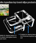 Six Piece Rock Solid Aquarium Lid Clips For Rimless Fish Tanks Heavy Duty Glass And Acrylic Top Hood Brackets with secure clamp detail.
