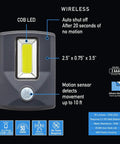 Motion Activated LED Light With Easy Install And Water Resistant Build, Black Finish, Weatherproof Sensor Lighting For Hallways, Stairways, Garage Or Indoor And Outdoor Use, gray compact unit front view