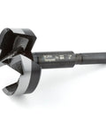 Top Shelf 2 Inch Tempest Forstner Bit With 3/8 Inch Shank And 3.5 Inch Length showcasing sharp cutting edges for smooth wood drilling.