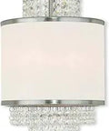 Crystal Two Light Ceiling Mount in Brushed Nickel Finish From Prescott Collection with organza shade and crystal accents