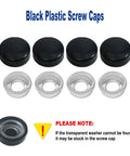 Anti Theft Black License Plate Screws Set For Cars Locking Bolts For Front And Rear Mounting M6 Stainless Steel With Caps