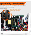 Internal components of DC Power Supply Variable Output 32V 6A And 30V 10A Regulated Switching Power Source with cooling fan