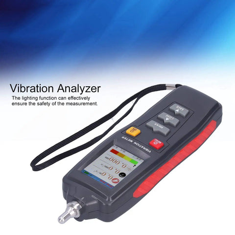 Portable Digital Vibration Meter And Vibration Analyzer With Color LCD For Acceleration, Velocity, Displacement And Frequency Testing, screw-interface probe