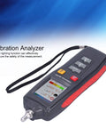Heavy Duty Digital Vibration Meter And Portable Tester With Bright Color Lcd Screen High Sensitivity Accelerometer shown in close-up.