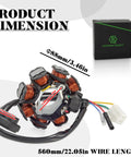 GY6 8 Pole AC Stator Ignition With Copper Windings 5 Wires 150cc Capacity product dimensions