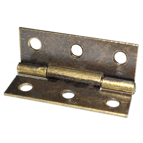 Rock Solid Vintage Antique Bronze Folding Hinges Premium Zinc Alloy Cabinet Hardware Kit showing a 50mm hinge with holes for mounting.