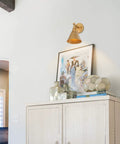 Gold Wall Sconce With Retro Chic Vintage Brass Finish Mid Century Modern Design Wall Mounted Light Fixture For Bedroom Bathroom Living Room Hallway E12 Bulb Required above cabinet