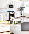 Brushed Satin Nickel Cabinet Hardware Set With 36 Handles 26 Pulls And 10 Knobs For Doors And Drawers installed in modern kitchen cabinets