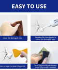 Instructions for using Drywall Repair Kit 250g Wall Mending Putty For Holes Cracks And Stains DIY Quick Fix No Mess For Walls And Ceilings Formaldehyde Free White All In One Spackling Solution Includes Scraper Sandpaper And Nozzle Extender