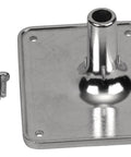Heavy Duty Cast Aluminum Electronic Drum Module Mount With Four Hole Universal Fit Screws Included And Seven Eighths Inch Post Works With Most Drum Modules For Studio Or Live Use, showing screws and mount detail
