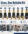 77 Piece Carbon Steel Rivet Nut Tool Set With M3 To M12 Mandrels And 70 Rivet Nuts Pro Grade Kit For Creating Strong Threaded Fasteners Quick Size Match For DIY Garage Projects And Auto Repairs; M3-M12 mandrels shown