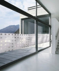Privacy Window Film With Reusable Static Cling Transforms Glass Surfaces From Windows To Doors And Showers Repositionable And Removable Adds Personal Style And Privacy On Point 17 By 59 Inch Roll installed on modern glass window.