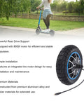 800W Rear Hub Motor Wheel Replacement For SmartGyro Scooter with 10x2.75 Inch 6.5 Inch Rubber Wheel