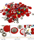 50 Pcs Headliner Repair Kit For Car Roof Liner Fixing Rivets And Interior Ceiling Cloth In Red And Steel Material