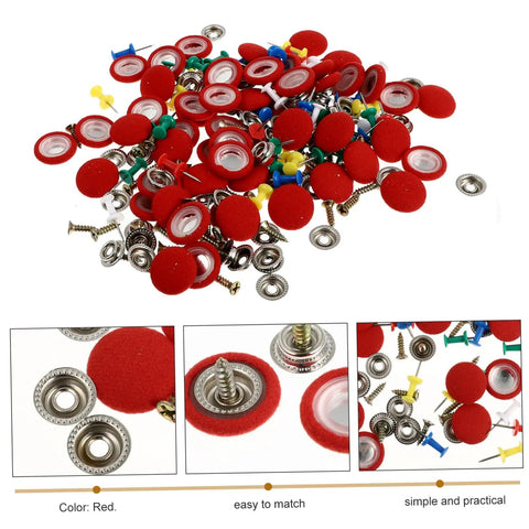 50 Pcs Headliner Repair Kit For Car Roof Liner Fixing Rivets And Interior Ceiling Cloth In Red And Steel Material