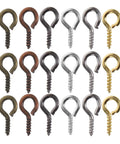 Assorted metallic screw eye pins in various colors from the Colorful Mix Screw Eye Pins Kit Handy For Jewelry Making And DIY Crafts.