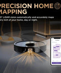Robot Vacuum And Mop Combo With PowerDetect NeverTouch Pro mapping feature with smart home app on phone display, renewed model RV2820ZE
