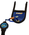 Pro ToolMate Retractable Tool Tether And Smartphone Jacket Kit 1 Lb Heavy Duty Lanyard showing blue phone jacket and carabiner