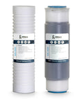 2-Stage Whole House Water Filtration Replacement Set for Gen 2 LWH-D cartridges, showing sediment and CTO filters