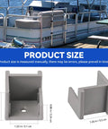 Heavy Duty Pontoon Gate Door Stop Kit with hinge dimensions for 1.25 inch square tubing, grey marine-grade material, mounting hardware included.