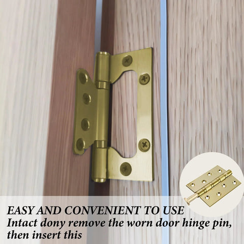 4 Pack 3.5 Inch Door Hinge Pins For Interior Wood Doors Replacement Hinges With Round Corner Design installed on door