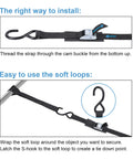Heavy Duty Tie Down Straps With Hook Cam Buckle 1 Inch By 8 Feet 1200 Lb Break Strength 400 Lb Working Load instructions