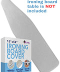 Silicone Coated Ironing Board Cover With Thick Padding And Straps Fits All Sizes, gray, 15x54 in, package shown