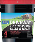 EZ Stir Rubber Driveway Asphalt Filler Sealer For Cracks Up To One Eighth Inch Quick Patch, 5-gal pail with label, front view.