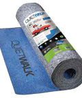Heavy Duty Sound Dampening Underlayment Roll For Laminate And Hardwood Floors 3MM Thick 360 Square Feet, shown rolled, with blue backing.