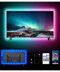 8.2ft USB RGB LED TV Backlight Strip For 32 To 40 Inch TVs With Remote Built In Mic Music Sync Bluetooth App Control