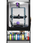 All In One 3D Printer Table With Enclosure Heavy Duty Workstation With Two Tier Filament Storage and LED Light