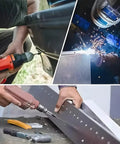 14-Piece Car Spot Weld Cutter Set With 3/8 Inch HSS Drill Bits For Cutting Holes And Weld Removal in action on vehicle metal