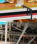 50 Pack Cable Chase Wire Brackets Heavy Duty Plastic Bracket Support Organizer keeping cables tidy in an organized tech setup.