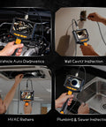 Pro Borescope Camera With Light, 4.3 Inch HD Screen in use for vehicle, wall, HVAC, plumbing inspections