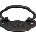 4 Pcs Black Ring Drawer Pulls With Screws, Vintage Antique Style Cabinet Handles For Furniture Wood Boxes And Jewelry Cases