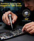 Person using Magnetic 74 In 1 Ratchet Screwdriver Set With Detachable Handle Pro Grade Multi Bit Kit on electronic device