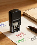 Custom Self Inking Date Stamp For Zero Stress Daily Paperwork And Swift Sign Offs Personalized Name Seal on stationery