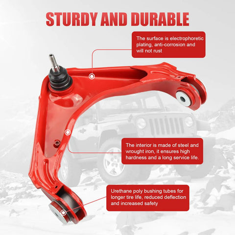 Chevy Silverado GMC Sierra Front End Suspension Kit Control Arm with Electrophoretic Plating for 2002-2006 models
