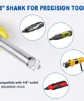 Four Piece Fine Grit Tungsten Carbide Rotary Burr Set With One Eighth Inch Shank for rotary tools and precision finishing