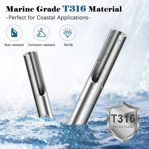 Marine Grade T316 material for One Eighth Inch Invisible Cable Railing Kit Terminal Toggle Anchor Angle For Stainless Steel Cable Railing Systems T316 Adjustable Cable Railing Hardware Invisible Tensioner For Metal Railing Corner Post And Wall Post