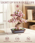 3D Puzzle Kit For Adults Sakura Bonsai Cherry Blossom Wooden Flower Craft Set For DIY Lovers Build A Dope Bonsai Tree Perfect Gift For Mothers Day Christmas Or Birthday 6.3x4.3x6.6in