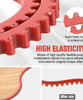 Close-up of 39 Inch Flexible Router Template with red high elasticity material, screw holes detail, used for woodworking edge profiling.